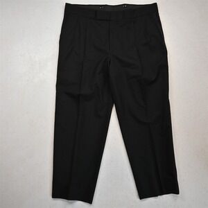 Vtg Bespoke 38x30 Black Wool Pleated High Waist Baggy Tuxedo Mens Pants